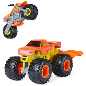 Official BKT tires and stylized rims on the Monster Jam truck for realism.