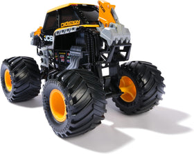 Monster Jam Official JCB DIGatron 1:24 rubber BKT tires provide better traction.