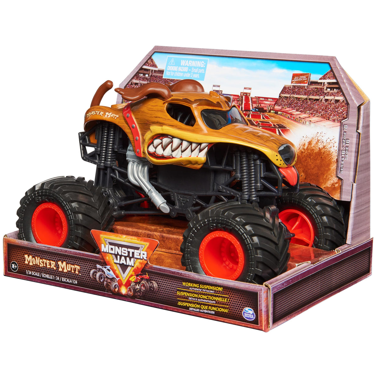 Monster Jam packaging is display-ready for gifting or collection.