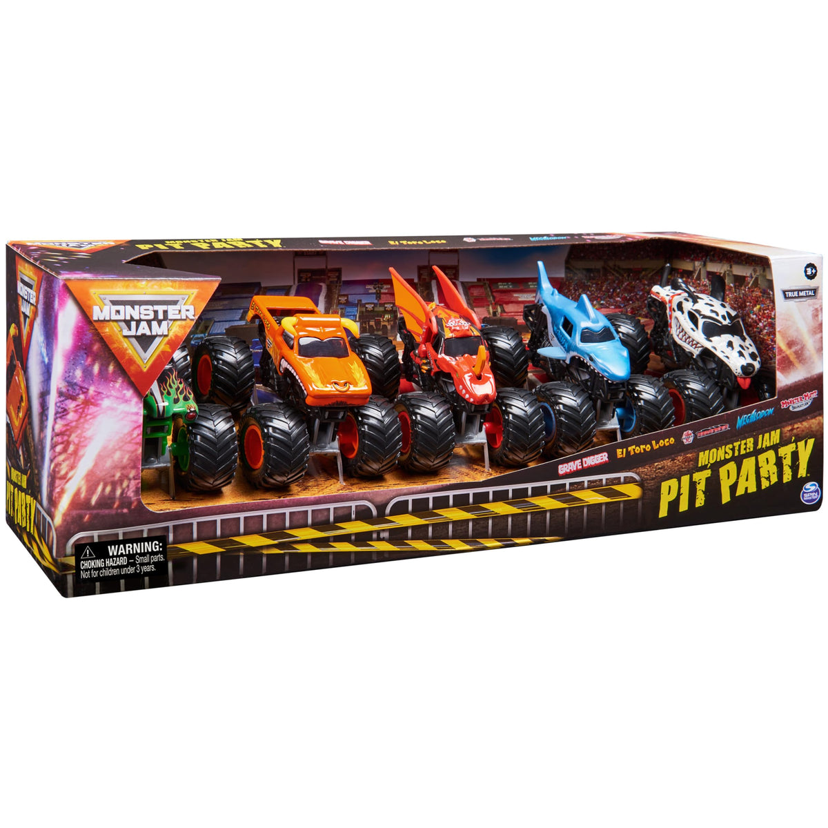 Monster Jam Pit Party 5-Pack makes a great gift for young racing fans.