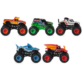 Monster Jam Pit Party 5-Pack Grave Digger truck with authentic tires for action play.