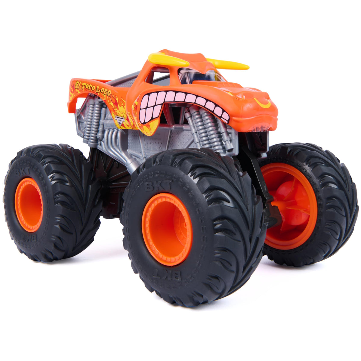 Monster Jam Rev N Roar El Toro Loco in action shows 4-wheel drive performance.