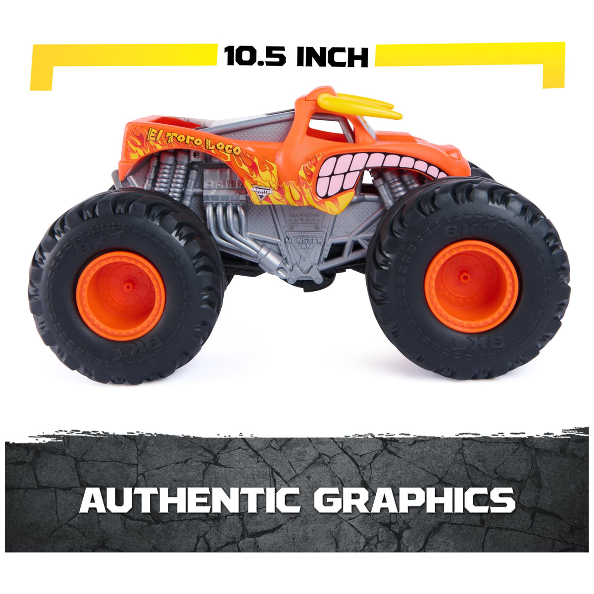 Monster Jam Rev N Roar El Toro Loco packaging helps collectors and kids gift-ready.