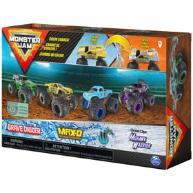 Monster Jam Reveal the Steel 4-Pack color-change water demonstration feature.