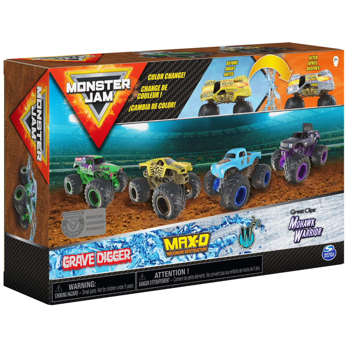 Monster Jam Reveal the Steel 4-Pack driver molded in seat detail.