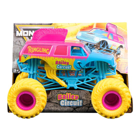 Monster Jam Ringling Bailey 1:24 truck front view highlights authentic graphics and display-ready detail