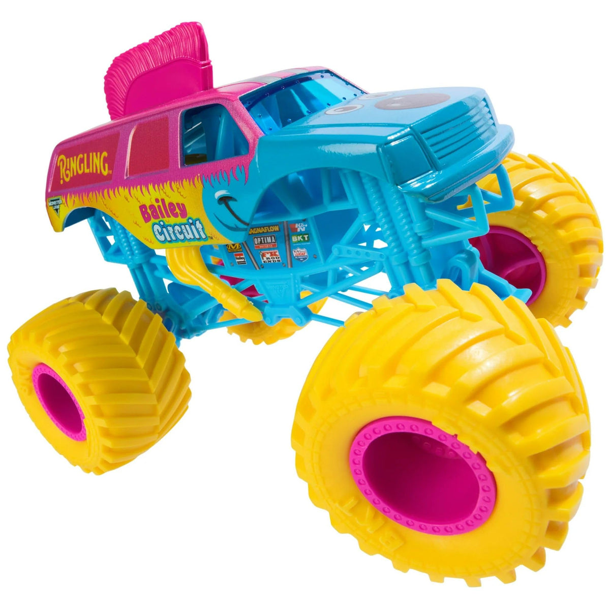 Monster Jam Ringling Bailey 1:24 truck side view captures dynamic profile for collectors