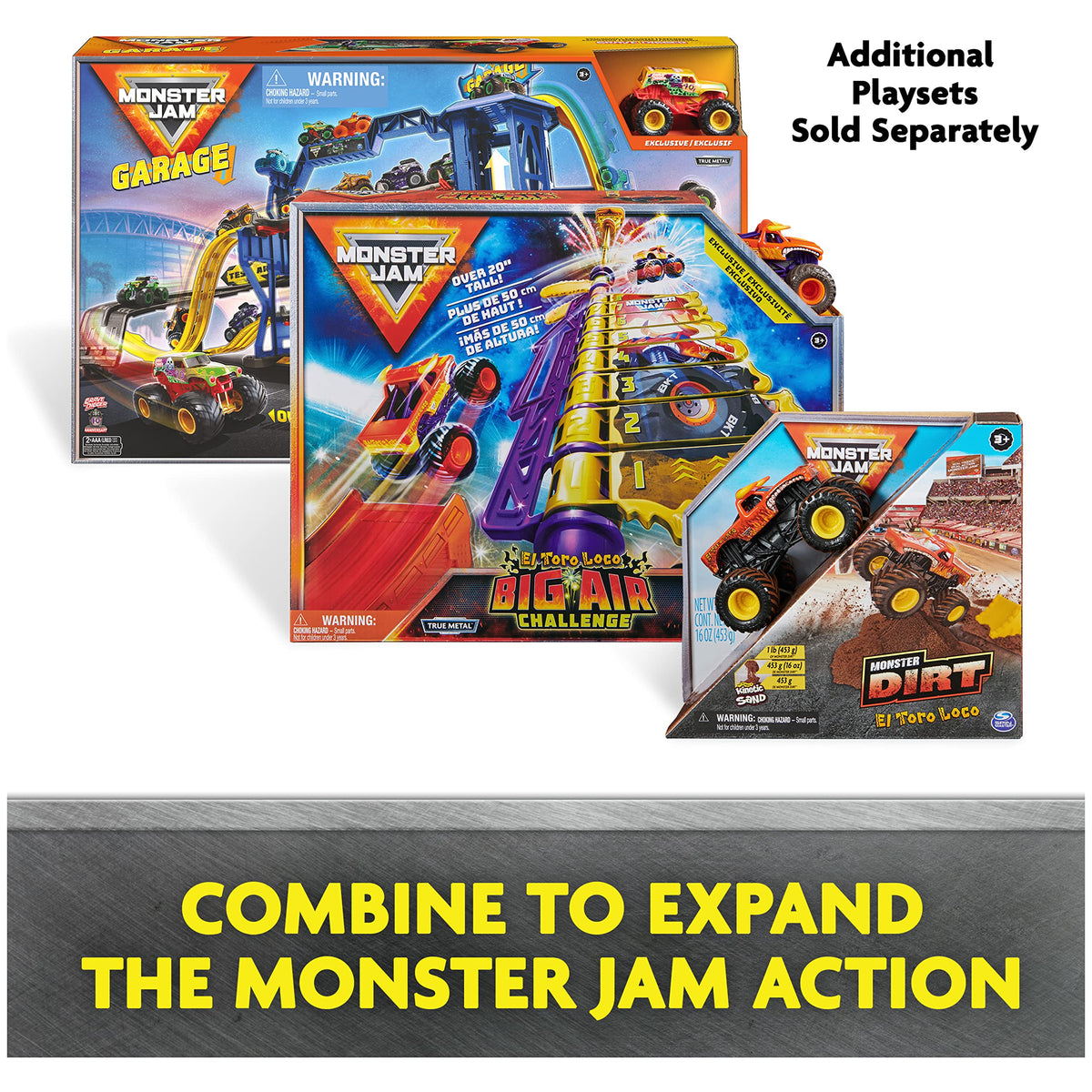 Action-packed Monster Jam Ship It & Flip It playset in use