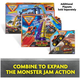 Action-packed Monster Jam Ship It & Flip It playset in use