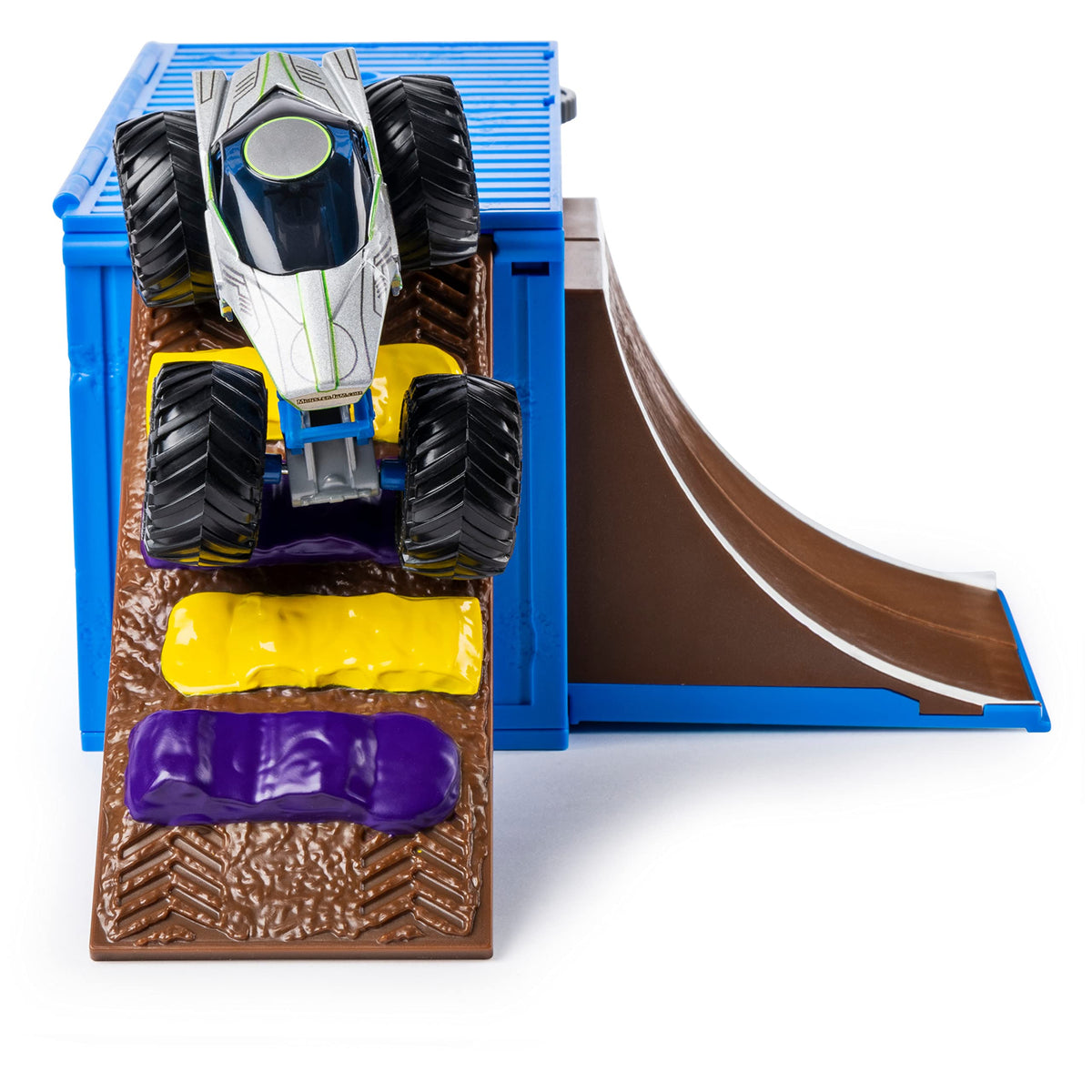 Donut stunt on the spinner for action on Monster Jam Ship It & Flip It