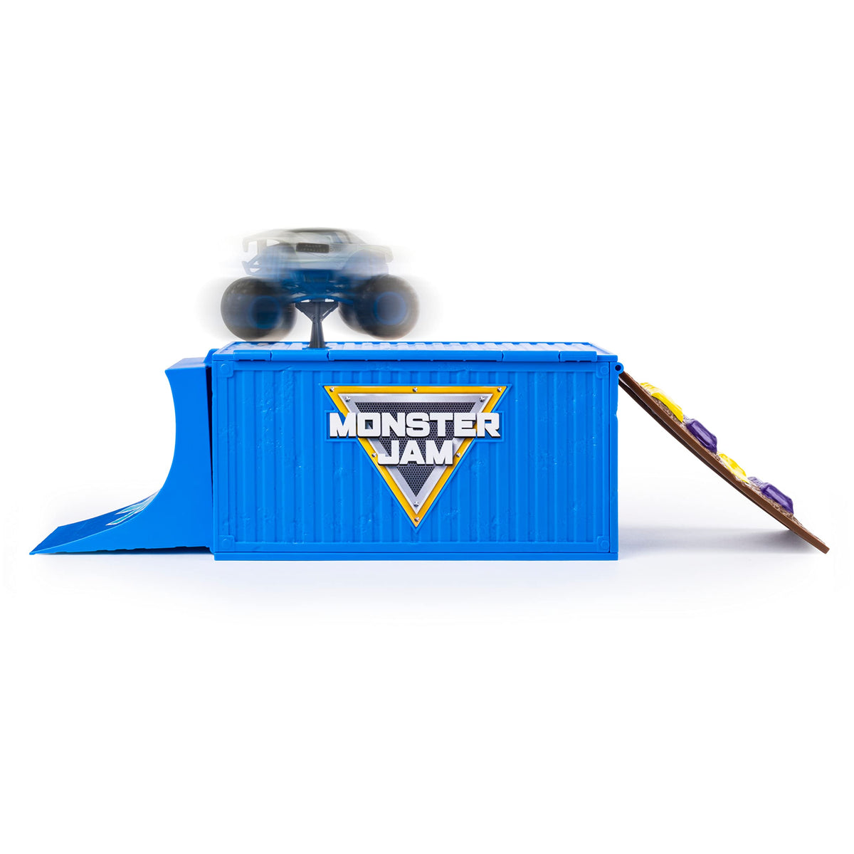 Portable foldable playset for travel with Monster Jam Ship It & Flip It