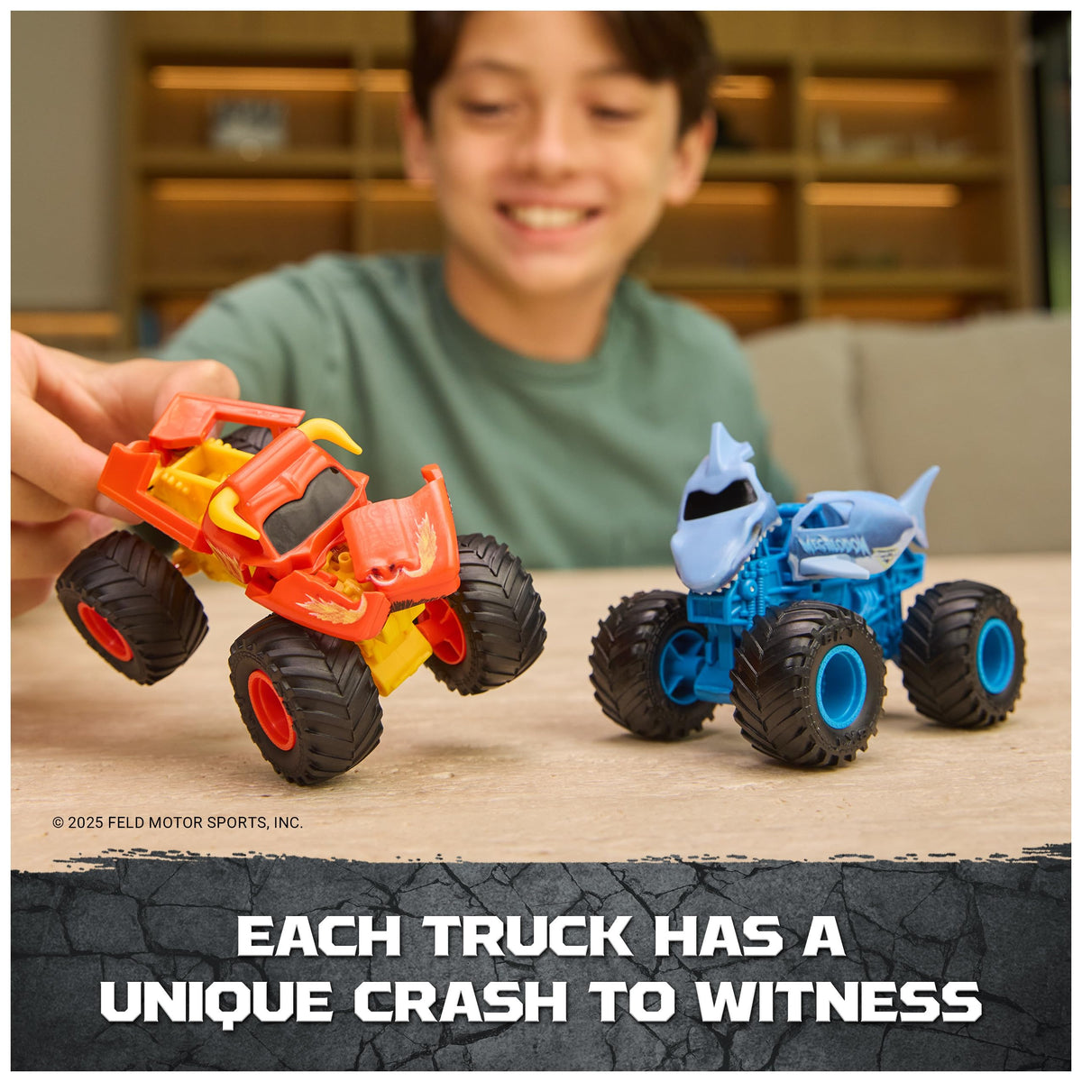 Two-pack of Monster Jam trucks ready for kids ages 3 and up