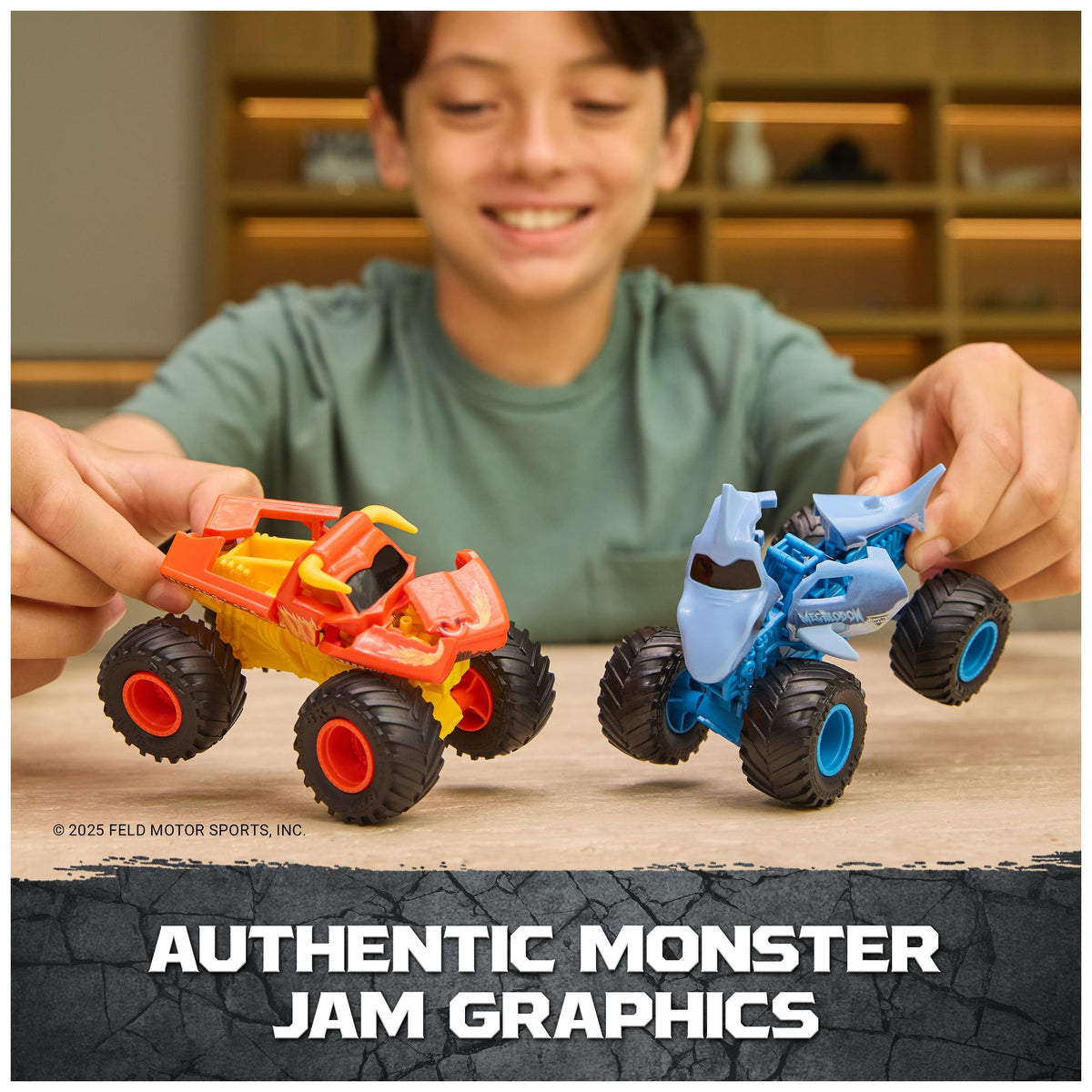 Collectible Monster Jam Smash and Bash set with vivid branding