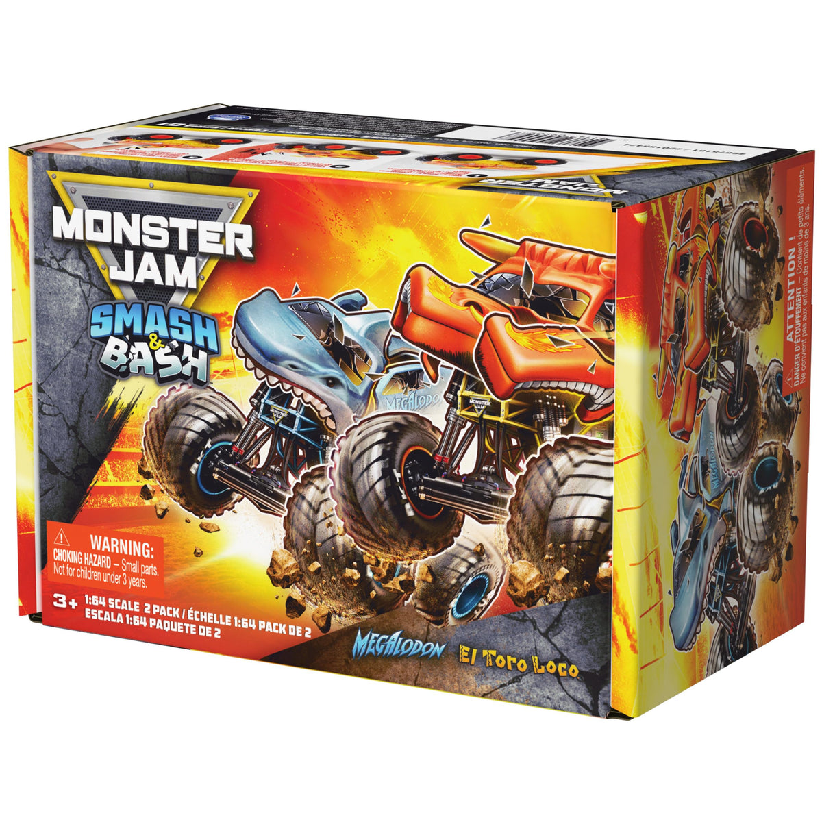 Gift-ready Monster Jam Smash and Bash 2-Pack packaging design
