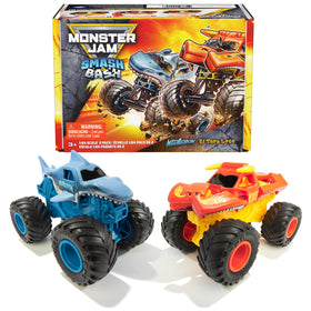 Monster Jam Megalodon Smash and Bash truck in 1:64 scale, durable die-cast for play