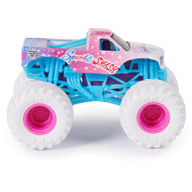 Monster Jam Sparkle Smash 1:64 authentic chassis boosts realism during play.