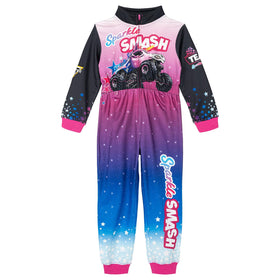Monster Jam Sparkle Smash coverall front view with bold graphics for imaginative play