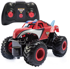 Monster Jam Spider-Man RC truck with remote for indoor and outdoor fun