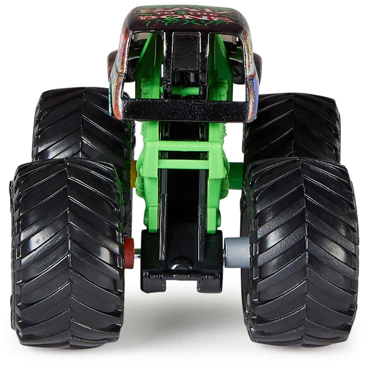 Monster Jam trucks in action pose encourage imaginative racing.