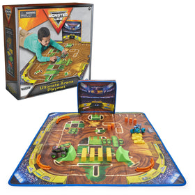 Monster Jam Ultimate Arena Playmat ready for creative races and quick setup.