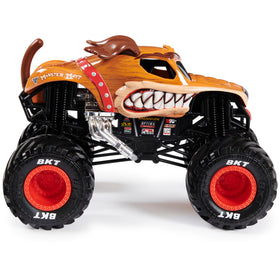 Monster Jam working suspension absorbs jumps for dynamic pretend races.