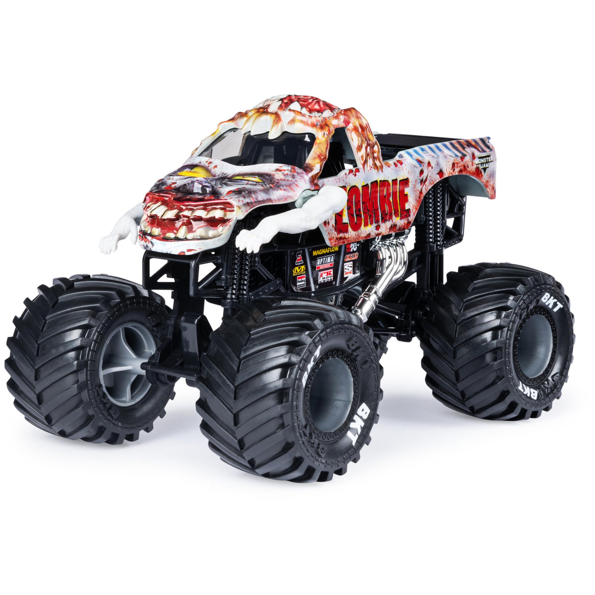 Monster Jam zombie monster truck graphics demonstrate high-detail aesthetics for collectors.