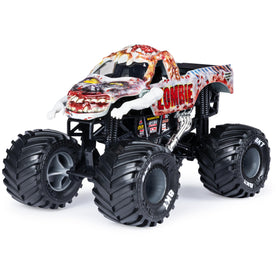 Monster Jam zombie monster truck graphics demonstrate high-detail aesthetics for collectors.