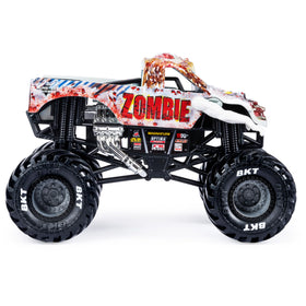 Monster Jam zombie monster truck with working suspension for dynamic jumps.