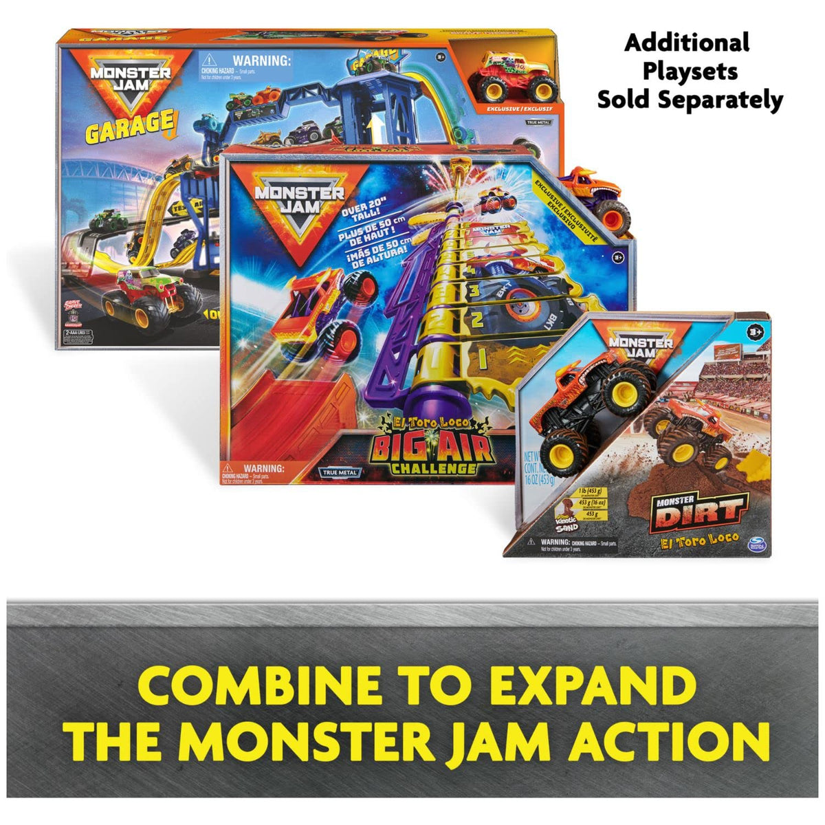 Compatible with all 1:64 Monster Jam trucks for expandable playtime.
