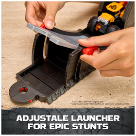 Adjustable launch ramp enabling varied battle trajectories.