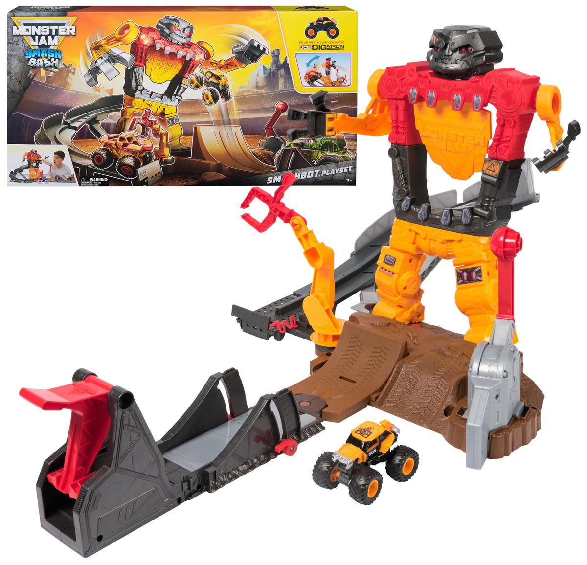 Monster Jam SmashBot launcher in action for adjustable play.