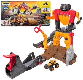 Monster Jam SmashBot launcher in action for adjustable play.