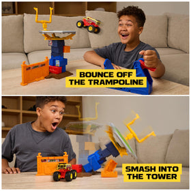 Monster Jam launcher with two settings enables dynamic race-style launches.