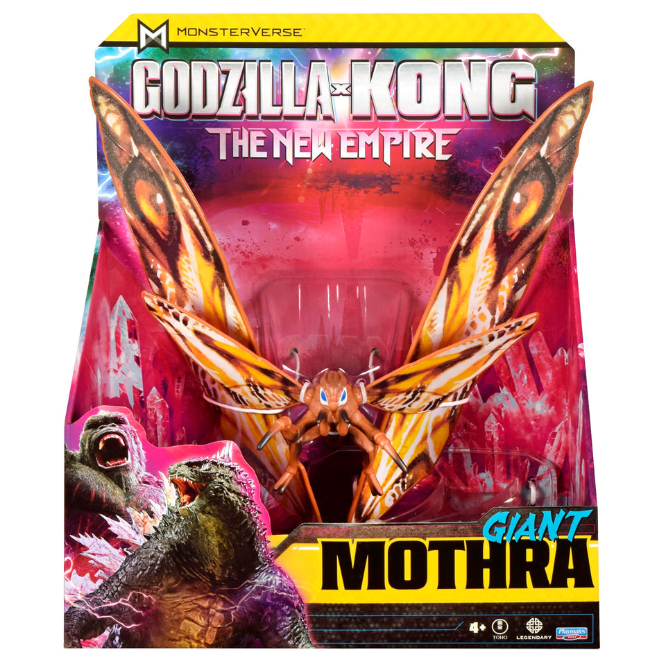 MonsterVerse Mothra figure front view highlights detailed sculpt for display.