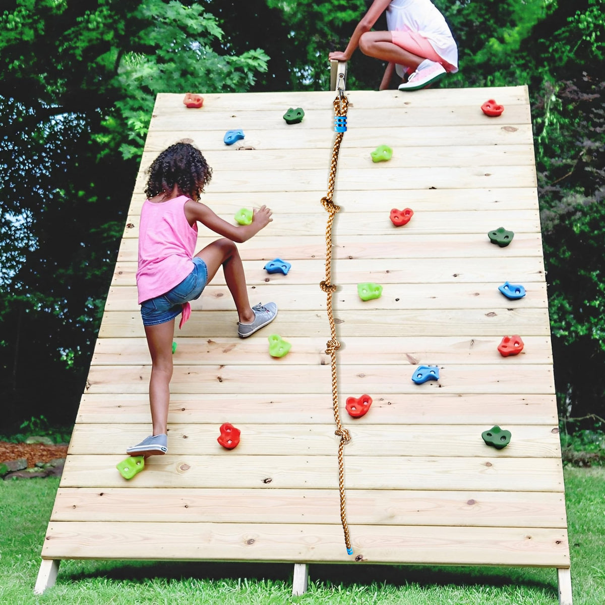 Mont Pleasant outdoor rope course shown for family-friendly obstacle options.