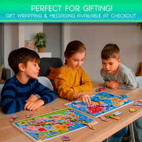 Montessori Mama family learning time with puzzle on table for shared discovery