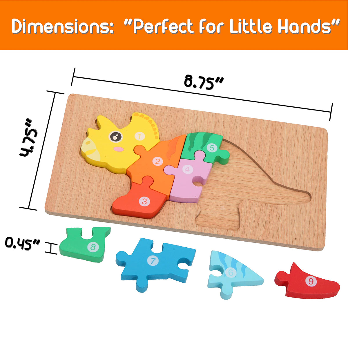 Gift-ready Montessori Mama dinosaur puzzle pack for kids ages 3 to 5.