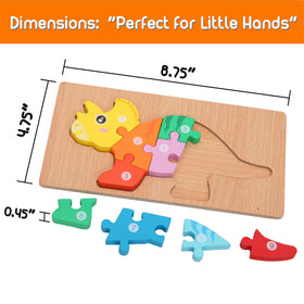 Gift-ready Montessori Mama dinosaur puzzle pack for kids ages 3 to 5.