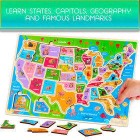 Montessori Mama USA States Capitals puzzle enabling geography learning and capitals practice