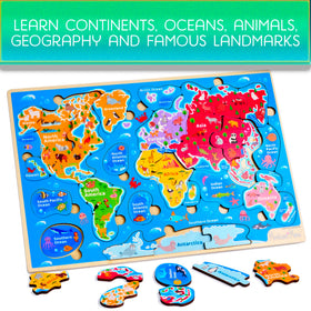 Montessori Mama wooden puzzle closeup colors showcasing vibrant pieces for tactile learning