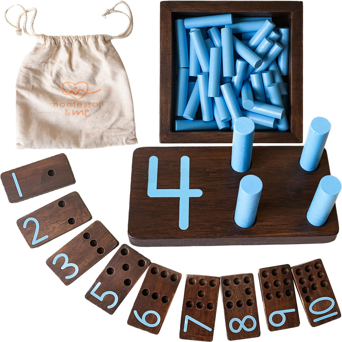 Montessori & Me counting peg board for tactile early math learning.