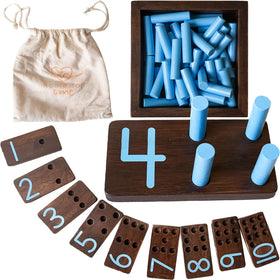 Montessori & Me counting peg board for tactile early math learning.