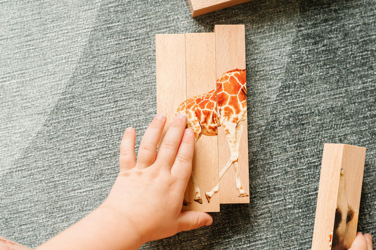 Montessori & Me creative learning puzzle supports animal matching and drawing ideas.