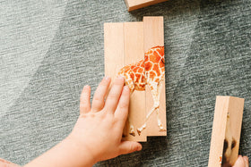 Montessori & Me creative learning puzzle supports animal matching and drawing ideas.