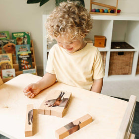 Montessori and Me puzzle assembly challenge inspires patience and concentration.