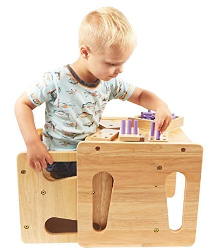 Montessori & Me Sustainably harvested rubberwood emphasizes long-lasting classroom use.