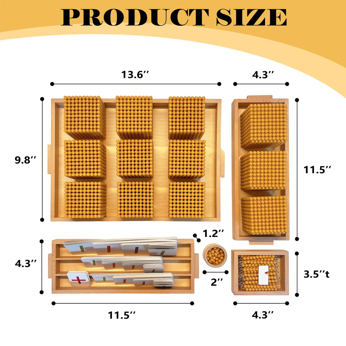 Montex Golden Beads hundred position squares aid base-ten understanding.