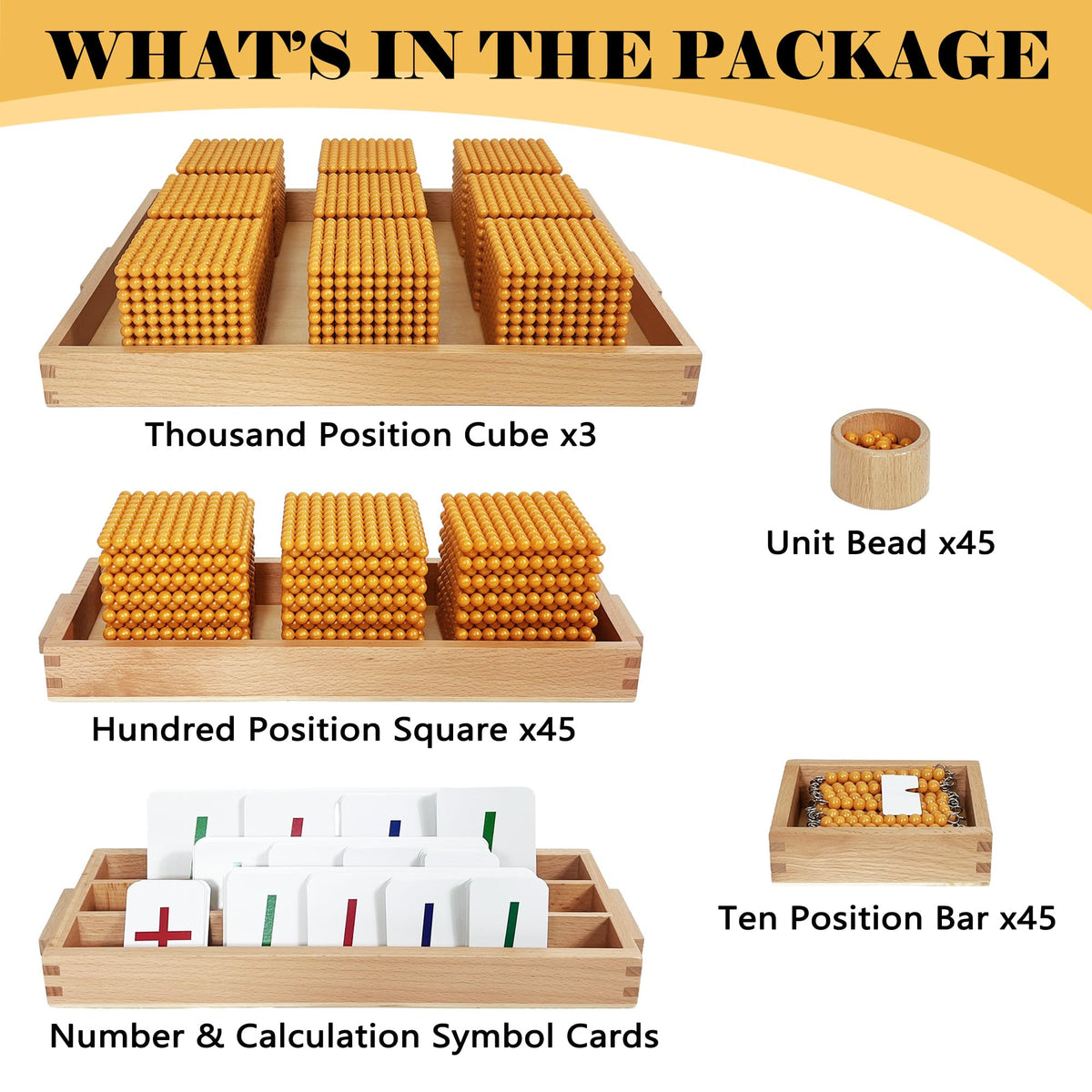 Montex Golden Beads thousand position cubes encourage large-number exploration.