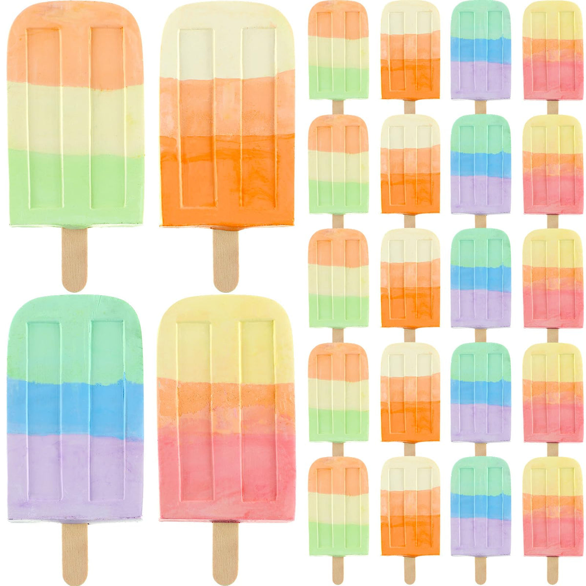 Mooliwe 24-piece ice cream sidewalk chalk set for vibrant outdoor art on sidewalks