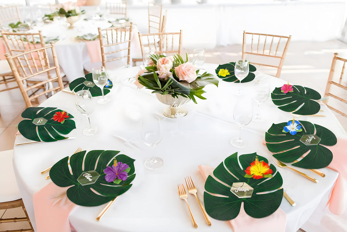 Moon Boat hibiscus flowers add vibrant color for beach party decor